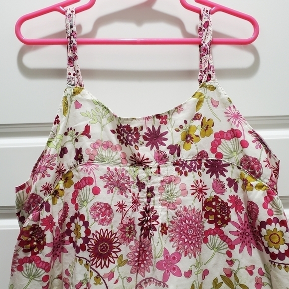 LIBERTY OF LONDON TARGET PINK FLORAL TANK TOP SLEEVELESS BLOUSE GIRLS SIZE LARGE - Picture 3 of 14